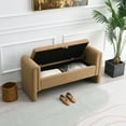 thumbnail image 3 of Bedroom Benches Modern Teddy Bed End Bench with Arms and Storage,Upholstered Large Foot Rest Stool, Comfy Window Vanity Bench for Living Room,Bedroom,Dorm,Coffee Table,Teddy Coffee,Wooden Bedroom Ben, 3 of 9