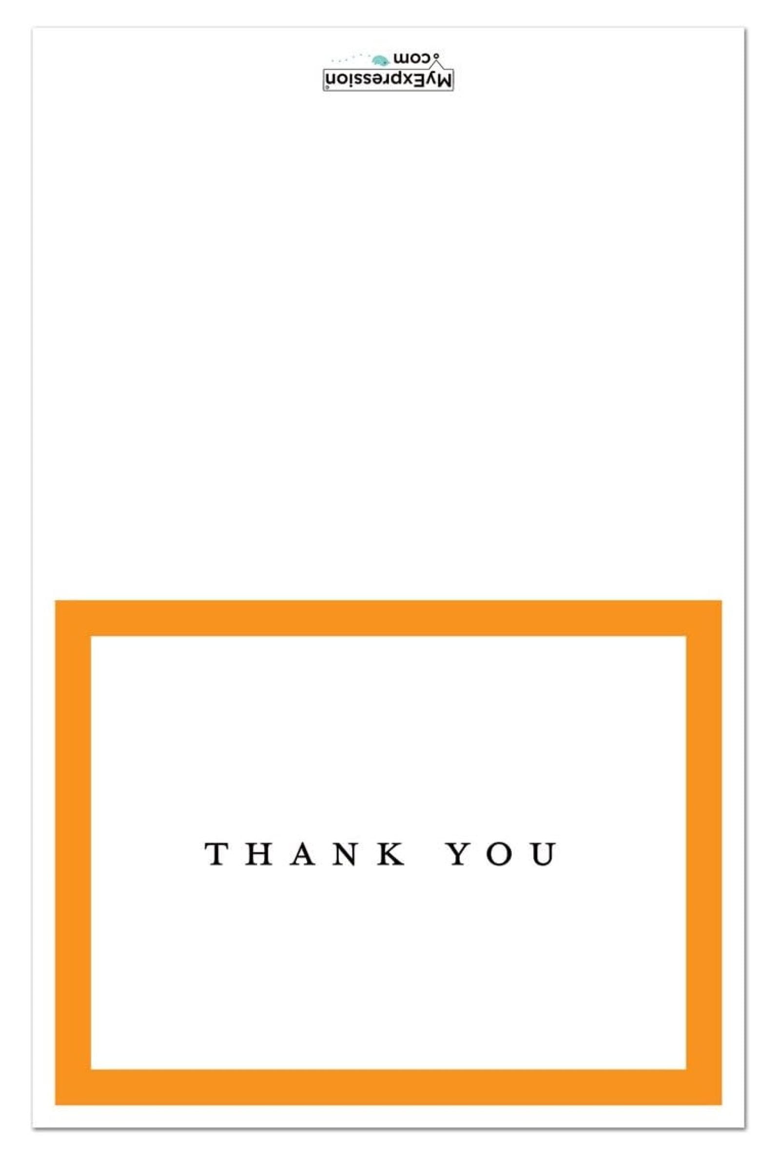 50 Simple Border Thank You Cards (Orange)