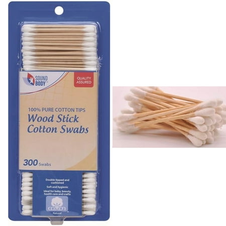 Makeup Ties - 300 Ct Cotton Swabs Double Tipped Applicator Q Tip Safety Ear Wax Makeup Remover