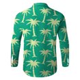 thumbnail image 3 of Camisas Manga Larga Hombre Hombres Casual Manga larga Otoño Invierno 3D Impreso Camisas Top Blusa Camisas (Green, M), 3 of 5