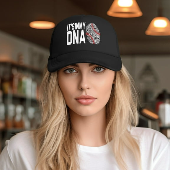 Baseball Fingerprint Baseball Cap Trucker Hat for Women Men