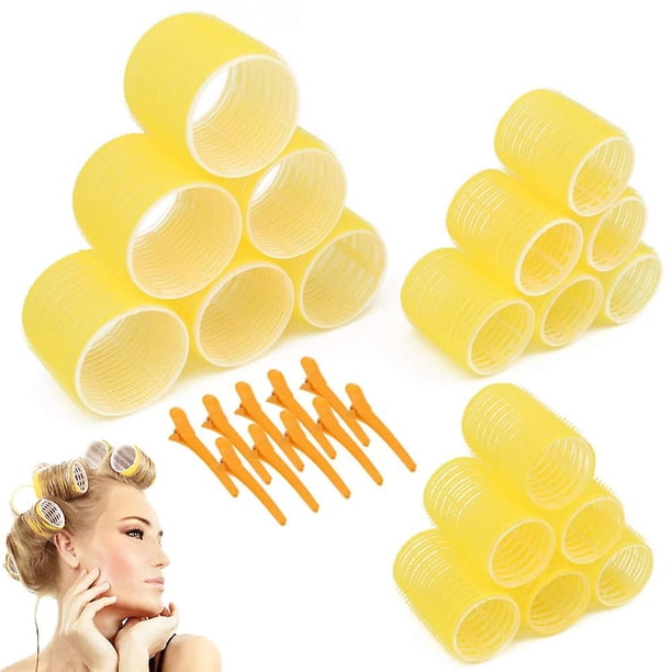Juegos de rulos para el cabello de tamaño gigante, autoagarre, rizadores de peluquería, rizadores de cabello de 4,4 cm, 2 paquetes