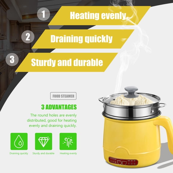 Nicehomfit Premium Stainless Steel Cooking Steamer with Evenly Distributed Holes for Home Kitchen