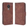 thumbnail image 1 of Case for Nokia C21 Cover Adjustable Detachable Card Holder Magnetic closure Leather Wallet Case - Brown, 1 of 5