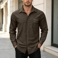 thumbnail image 2 of Cmfcve Button Down Shirts for Men Long Sleeve Solid Office Work Tops Lapel Collar Casual Loose Fit Classic Shirts, 2 of 7