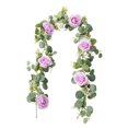 thumbnail image 3 of Guirnalda de flores artificiales colgantes, enredadera floral, decoración de boda, multifuncional Púrpura, 3 of 8