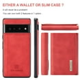thumbnail image 2 of SaniMore Case for Google Pixel 7 Pro 6.7", PU Leather Case Soft TPU Inner Detachable Magnetic Folding Wallet Card Slots Kickstand Anti-drop Shockproof 360°Protection Case, Red, 2 of 10
