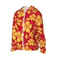 thumbnail image 2 of Pofeuu Red Vintage Flowers Print Sun Protection Outdoor Lightweight Full Zip UV Cooling Hoodie Long Sleeve Summer Clothing for Outdoor Hiking-Medium, 2 of 5