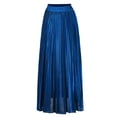 thumbnail image 4 of 1pcs Women's High Waist Pleated Maxi Skirt Gold Beach Skirt Flowing Long A-Line Skirt Sparkly Pleated Skirt for Party Vacation, 4 of 4