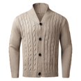 thumbnail image 4 of Mens Sweaters Mens Cable Knit Cardigan Shawl Collar Loose Fit Long Sleeve Casual Cardigans, 4 of 4