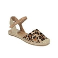 thumbnail image 1 of Breckelles CE04 Women Leopard Cap Toe D'Orsay Slingback Espadrille Flat, 1 of 6