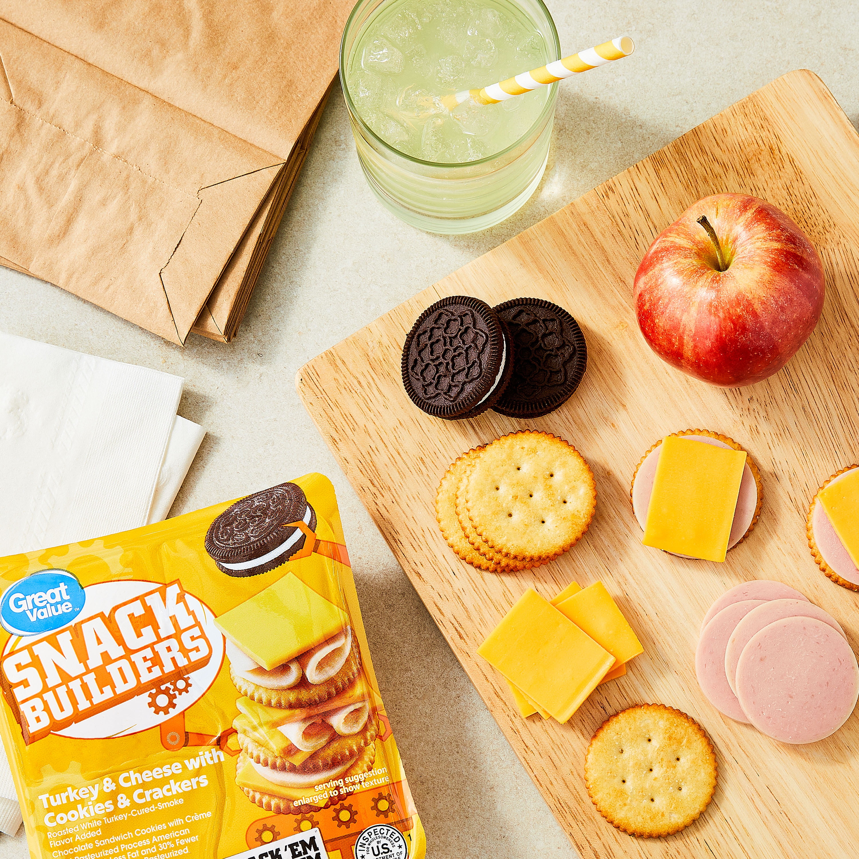 Great Value Turkey and Cheese Snack Builders with Cookies, 3.20 oz