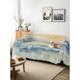 thumbnail image 3 of Yellow Blue Ombre Sofa Covers for 2-3 Cushion Couch L-Shaped Sectional, Abstract Modern Art Fluid Striped Washable Sofa Covers Slipcover for Living Room Furniture, Couch Cover Blanket 71"x134", 3 of 9