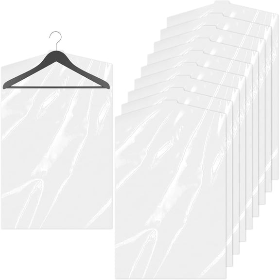 10 count (24 x 36 In) Clear Plastic Clothes Covers, Dry Cleaners Bags  Dust-proof Clothing Protector Covers Garment Bags for  Storage Clothing Stores Dry Cleaning