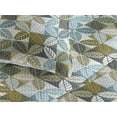 thumbnail image 3 of Ambesonne Leaf Quilted Bedspread Set 3 Pcs, Leaves Pattern Forest Tree Art, Queen, White Soft Blue and Khaki, 3 of 4