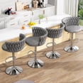 thumbnail image 5 of Lamerge Velvet Bar Stool Set of 4, Counter Height Barstools Adjustable Kitchen Island Chairs, Swivel Bar Stools Upholstered Bar Chairs Counter Stool Armless Chairs with Back & Footrest, Grey, 5 of 7