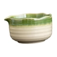 thumbnail image 3 of Tazón japonés de cerámica para matcha, fácil de limpiar, ideal para preparar té matcha. Utensilio único para el hogar. Verde Blanco, 3 of 9