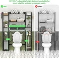 thumbnail image 6 of Over The Toilet Storage with 2 Drawers - iSunirm 11 Tier Bathroom Organizer Freestanding Space Saver Storage Rack with Adjustable Shelf & 4 Hooks for Restroom, Laundry, Black Oak, 6 of 8