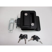 RV Camper Trailer Black Entry Door Handle Latch Keyed Lock w/ Deadbolt / 4 Keys