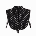 thumbnail image 1 of Blusa de gasa con lazo y cuello falso de lunarescuello de decoración superior (negro) Tmvgtek Para estrenar, 1 of 9