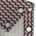 thumbnail image 4 of Ambesonne Retro Grommet Curtain, Country Style Checkered, 50" x 72", Dark Coral Teal Beige, 4 of 6