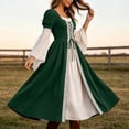 thumbnail image 6 of BRGZLK Medieval Renaissance Dress for Women 2026 Trendy Color Block Square Neck Lace Up Goth Costumes Dresses for Ren Fair Halloween Cosplay Army Green M, 6 of 9