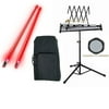 Band Directors Choice Educational Bell Kit Pack Deluxe w/Carry Bag, Drum Practice Pad & Red Light Up Drumsticks