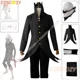 thumbnail image 2 of Anime DANDADAN Cosplay Ken Takakura Cosplay Disfraz de fantasía Peluca Máscara Gafas Disfraz Adulto Abrigo Pantalones Traje de Carnaval de Halloween, 2 of 5