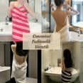 thumbnail image 2 of Glow Wrap Towel with Straps, 27.56 * 63in Chic Cache GlowWrap, Sexy Open Back Wearable Bath Towel,Ultra-Absorbent & No Slipping for Women Spa/Vacation (Red/White Stripes), 2 of 6
