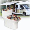 thumbnail image 5 of HELLHERO Lid Cover Set for Toilet & Toilet Cover Set with Stretch Polyester Fabric for Washable, Stays in Place, Datura Flower, 5 of 7