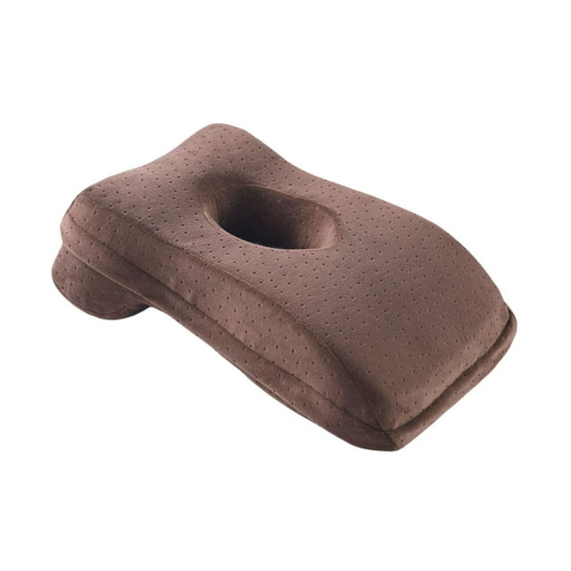 Almohada para la siesta en la oficina, almohada de escritorio, soporte para el cuello, almohada facial para la escuela, oficina, estudiante , MarrÓn marrón
