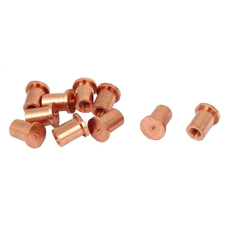 

M4 x 10mm Female Thread Welding Stud Screws Copper Tone 10pcs