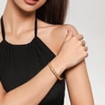 thumbnail image 4 of 18K Gold Plated Love Friendship Bracelet with Cubic Zirconia Stones Bangle Cuff Best Gifts with Crystal for Mother's Day Valentine's Day Wedding Couples and Birthdays, 4 of 6