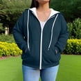 thumbnail image 2 of LEBONYARD Women's Plus Size Zip-Up Drawstring Hoodie Casual Solid Long Sleeve Loose Fit Pocket Oversized Sweatshirts, 2 of 6