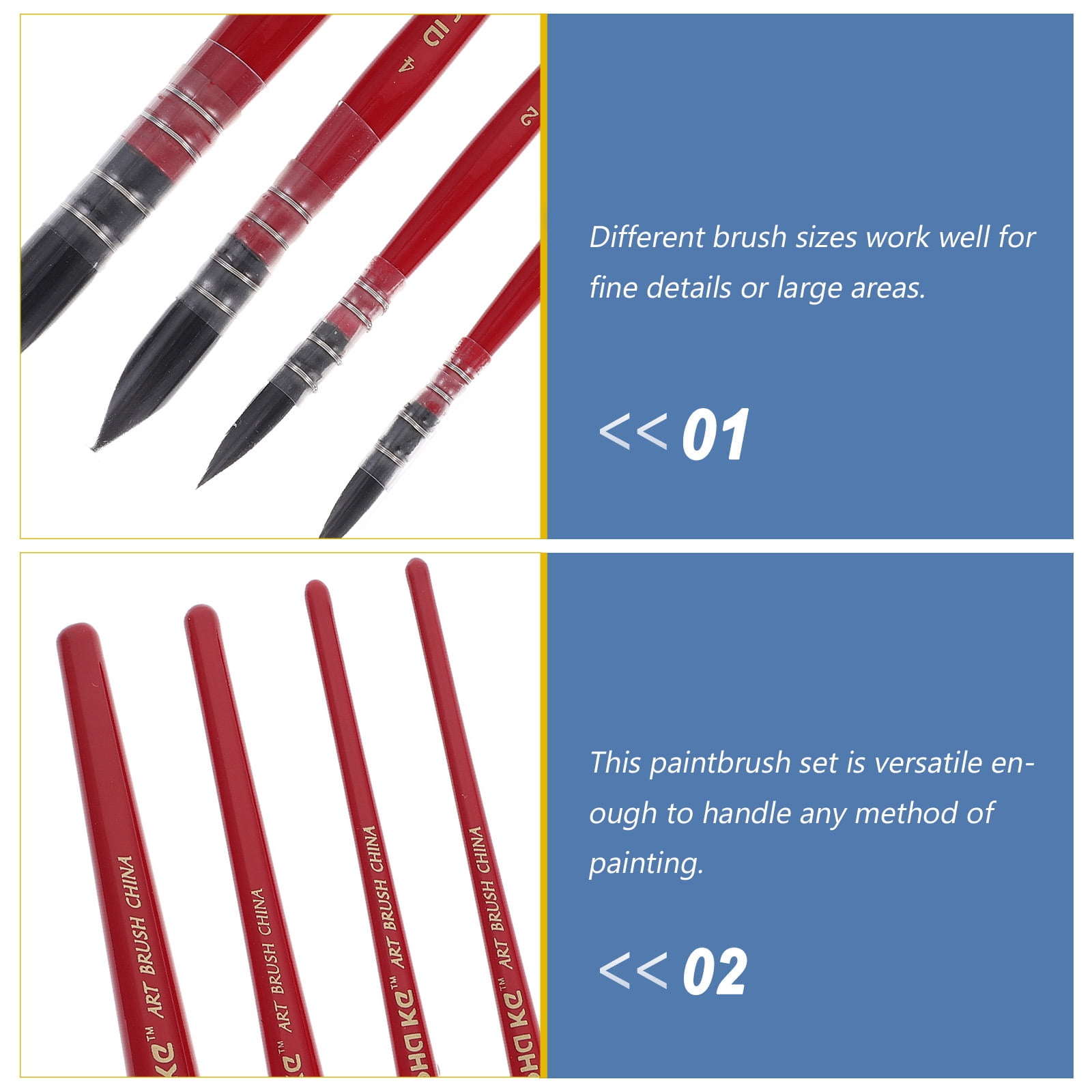Miniature Nylon Drawing and Painting Brush Set - Pointed Round Detail Brushes for Art Sketching and Fine Artwork