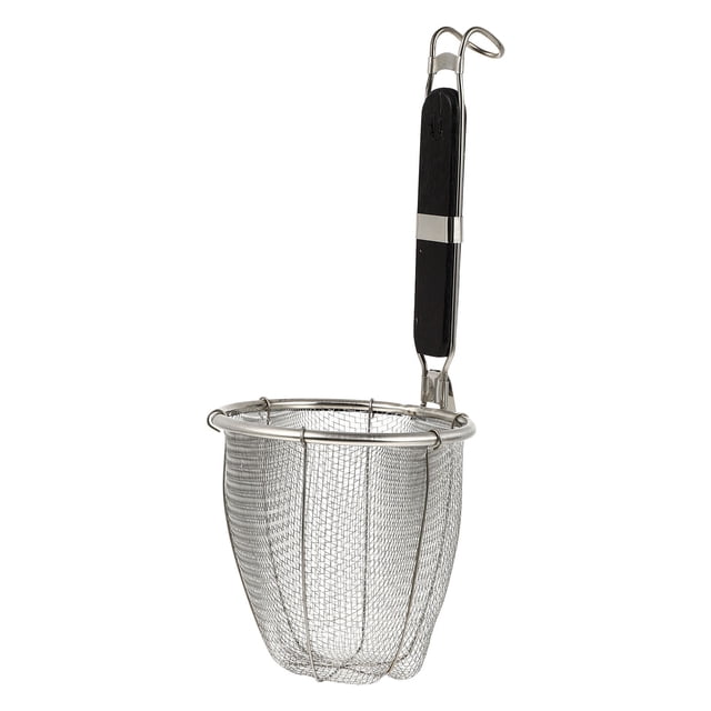 UPGRATOR Ramen Basket Strainer Wooden Stainless Steel Simple Design Cooking Aid 1Pack