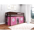 thumbnail image 5 of JACKPOT! Contemporary Low Loft Twin Bed with End Ladder, Cherry with Pink & White Tent, 5 of 6