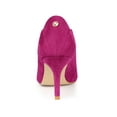 thumbnail image 2 of BLISSFUL STEP Women's Pointed Toe Pull on Stiletto Heels Pumps Hot Pink 8, 2 of 8