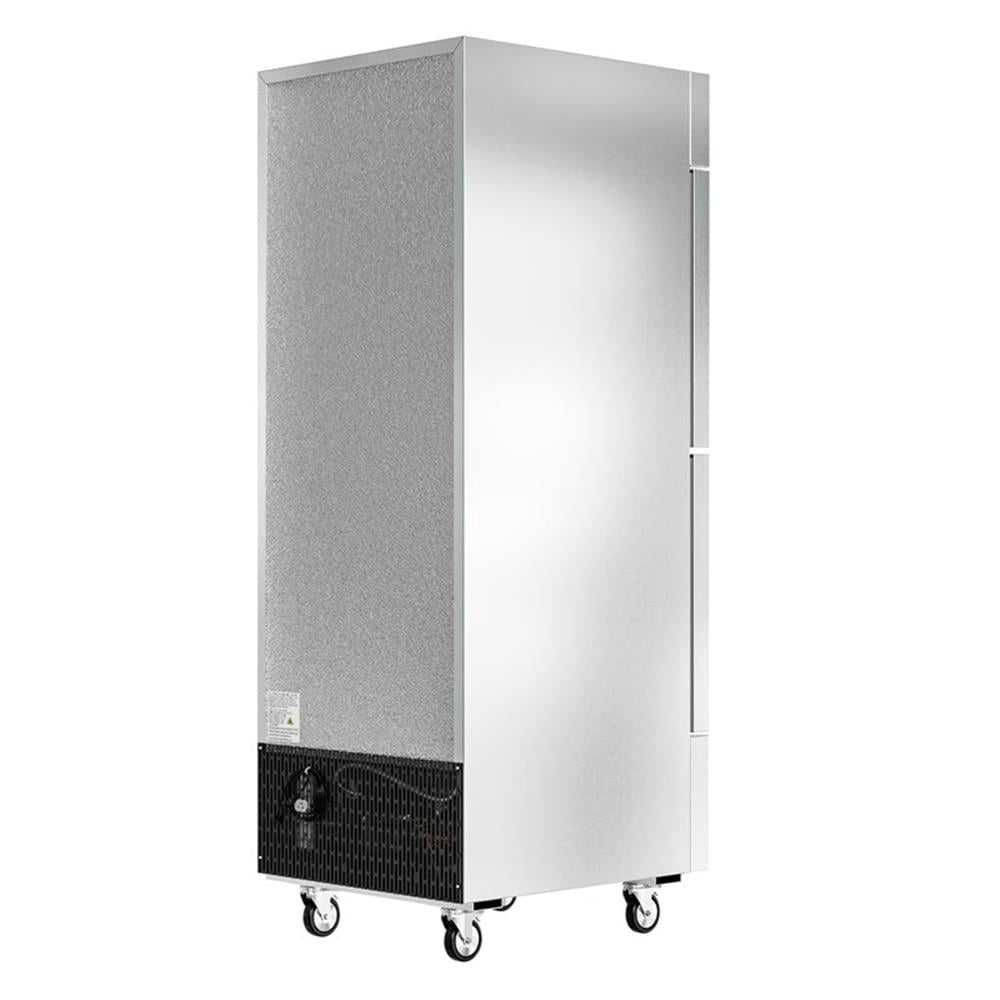Pemberly Row Silver 28" Commercial Steel Half Door Reach-In Refrigerator