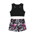 thumbnail image 4 of JanJean Girls 2 Piece Dance Outfit Gymnastics Racer Back Crop Top with Boyshort Sport Athletic Dancewear Rock Music Rose 10-12, 4 of 7