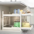 thumbnail image 3 of Expandable Pull Out Cabinet Organizer, 2 Tier Pull Out Kitchen Storage With Slide Out Drawers, Adjustable Cabinet Pull Out Shelves for Kitchen Pantry Bathroom Cabinet, 3 of 6