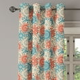 thumbnail image 2 of Ambesonne Botanic Grommet Curtain, Hippie Floral Prehistoric, 50" x 72", Vermilion Beige Teal, 2 of 6