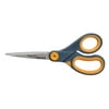 Westcott Non-Stick Scissors, 8", Straight, Adjustable Glide, Gray/Yellow, for Office/School, 1-Count
