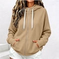 thumbnail image 2 of QQZ Relaxed Fit Zip Up Hooded Sweatshirt Women, Zip Up Sweatshirt Women, Fall Travel Gym Business Casual Daily Outfits, 2 of 6