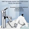 thumbnail image 5 of Surpdew Universal Sink Faucet 1440° Rotatable Faucet Aerator Extension, U Shaped Faucet Extender, 360° Rotating Faucet Extender For Bathroom Sink/Kitchen, Sink Faucet Extender, 2 Modes Adjustable, 5 of 7