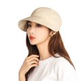 thumbnail image 1 of Women Sun Hat Solid Color Wide Brim Adjustable Drawstring Face Protection Anti-UV Breathable Sunshade Lady Summer Cap Headwear, 1 of 10