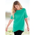thumbnail image 6 of Woman Within Plus Size Perfect Cuffed Elbow-Sleeve Boat-Neck Tee, 6 of 6