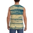 thumbnail image 4 of Lsque Retro Wooden Print Men's Cotton Blend Sleeveless Muscle Shirts (S-3XL)- Moisture Wicking, Odor Protection, UPF 30+,XX-Large, 4 of 8