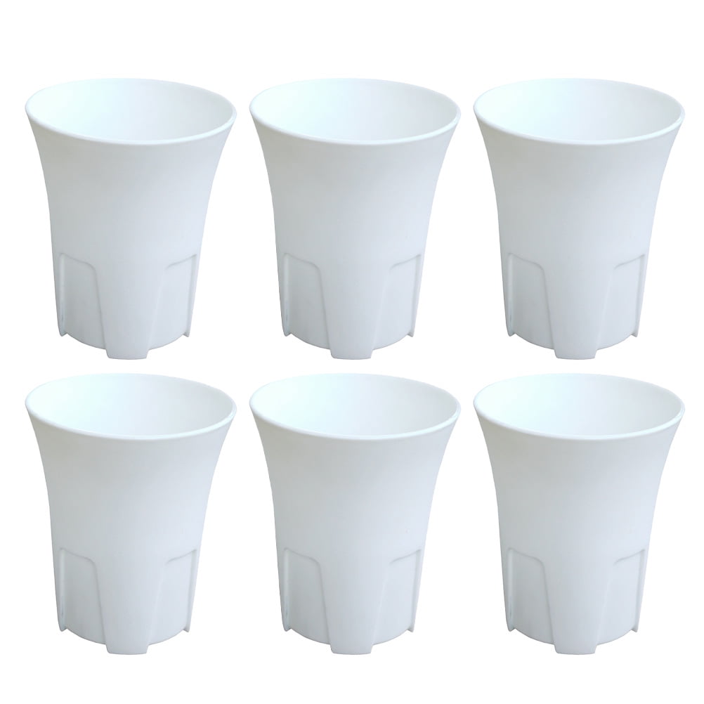 unbranded  6 Pcs Indoor Plants Pots Rounded Flowerpot Frosted Planter White