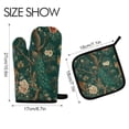thumbnail image 2 of Yayeee Oven Mitts and Pot Holder Set of 2 Heat Resistant Kitchen Gloves Baking Hot Pad, Tiger and Peacock Pattern, 2 of 5